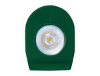 Green garden solar light with a circular LED panel.