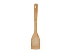 Bamboo spatula with a hole in the handle, on a white background.