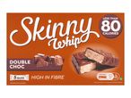 A box of five double chocolate flavour whip bars, high in fibre and under 80 calories.