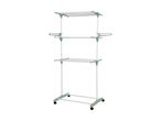 Three-tier clothes drying rack with wheels