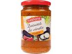 Zacuscă de vinete picantă Fresbona, un relish picant de vinete într-un borcan.