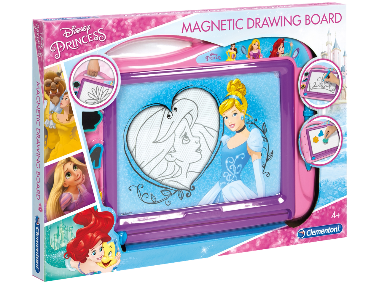 Disney Princess Magnetic Drawing Board featuring Cinderella, Ariel, and other princesses.