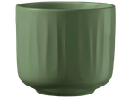Groene keramische pot Naro met geribbelde textuur