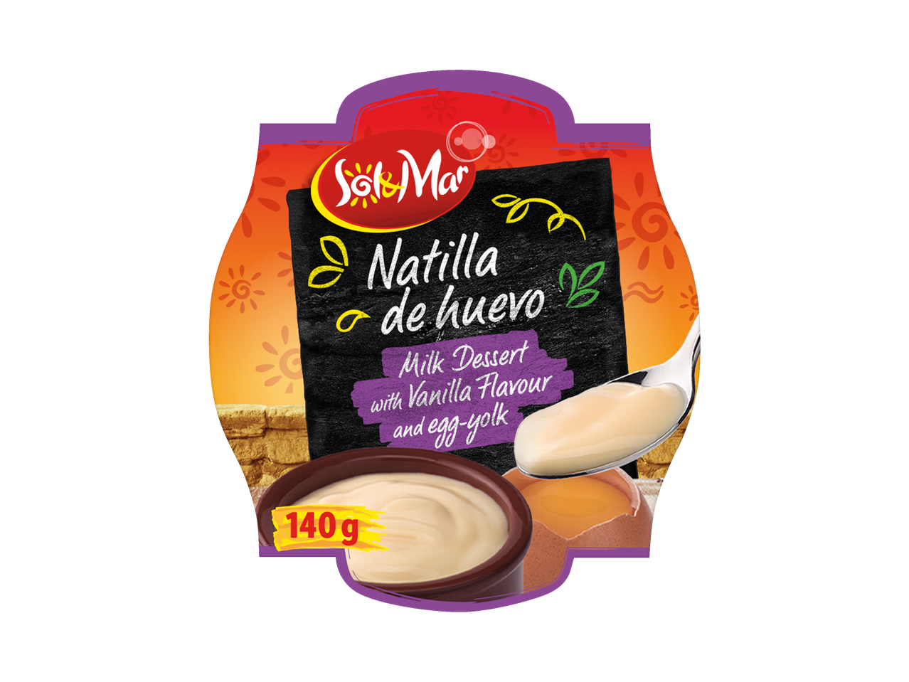 Desert lactat Sol&Mar Natilla de huevo cu aromă de vanilie.
