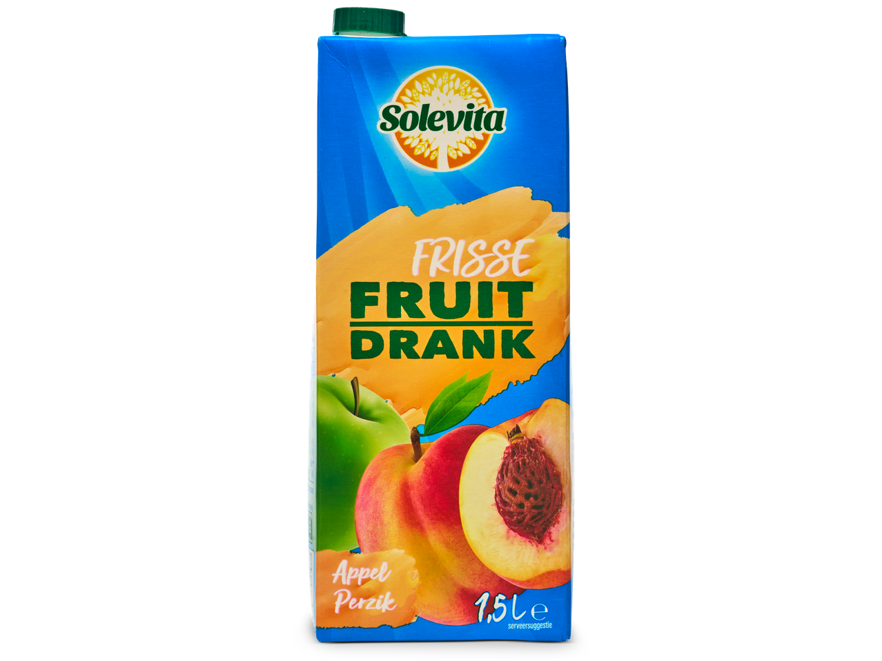 Solevita Frisse Fruit Drank: appel en perzik fruitsap.