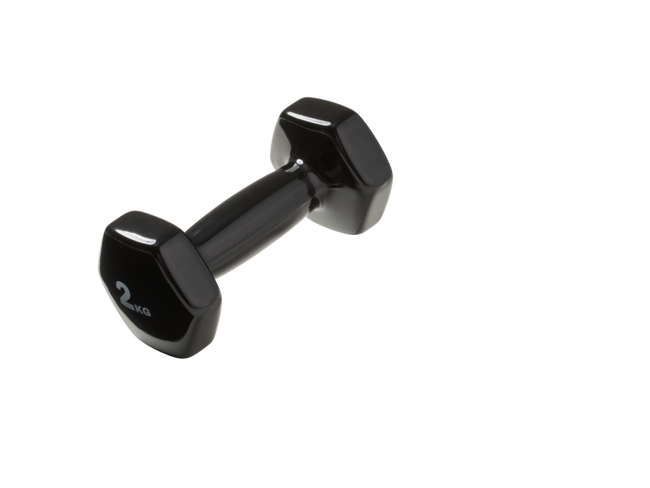 Crivit 2 kg must hantel fitness-tarvikute jaoks.