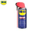 Blue multi-use product spray can with red cap, highlighting 2 spray ways and key benefits.