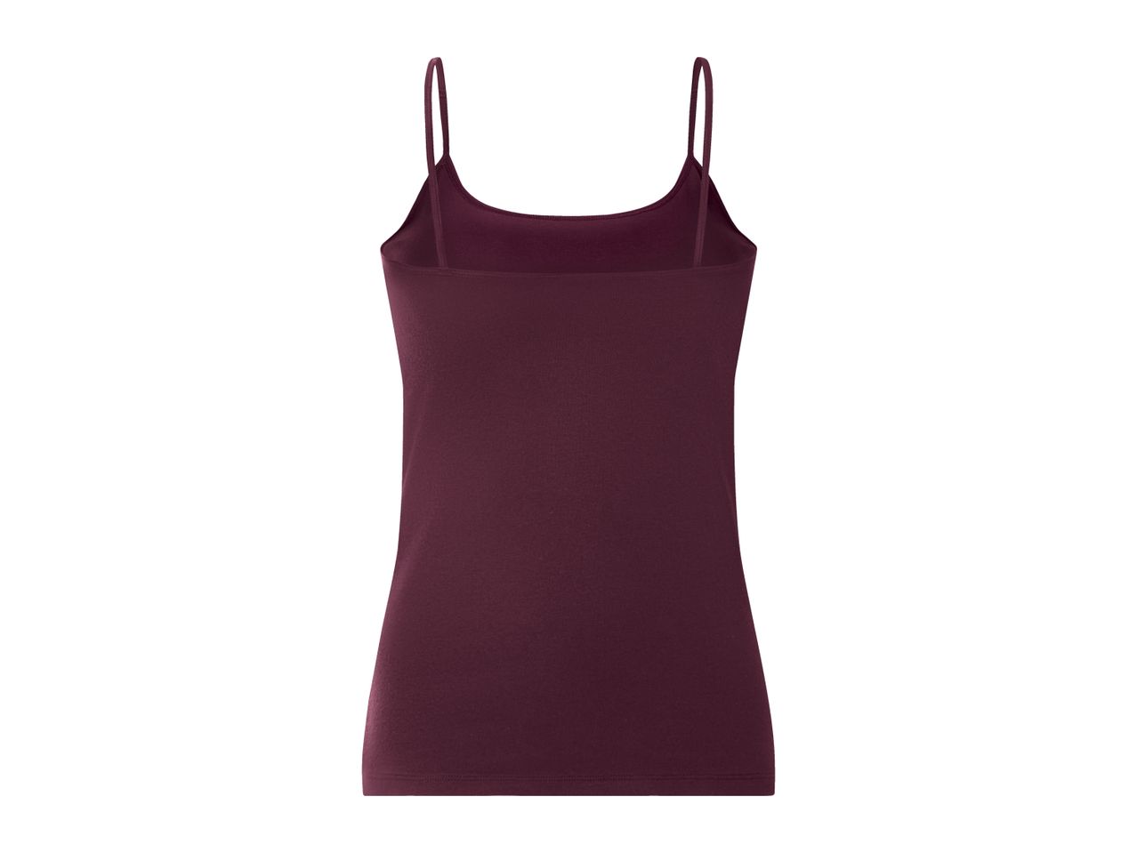 Women's burgundy camisole top with spaghetti straps