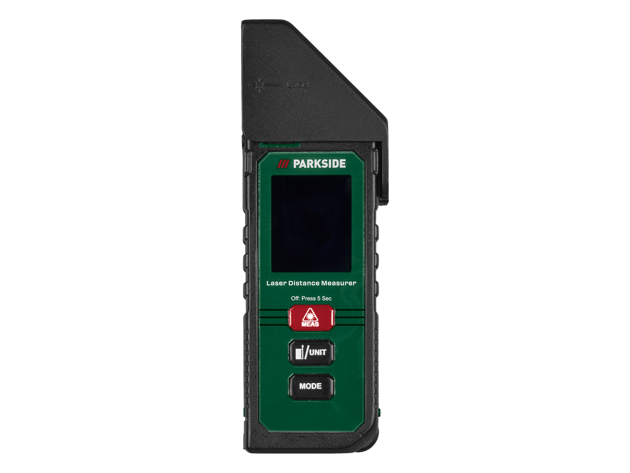 Telemetru laser Parkside® 5 în 1, verde și negru.