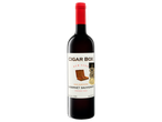 Bouteille de vin rouge Cigar Box Cabernet Sauvignon, millésime 2021, avec étiquette blanche et sceau rouge.