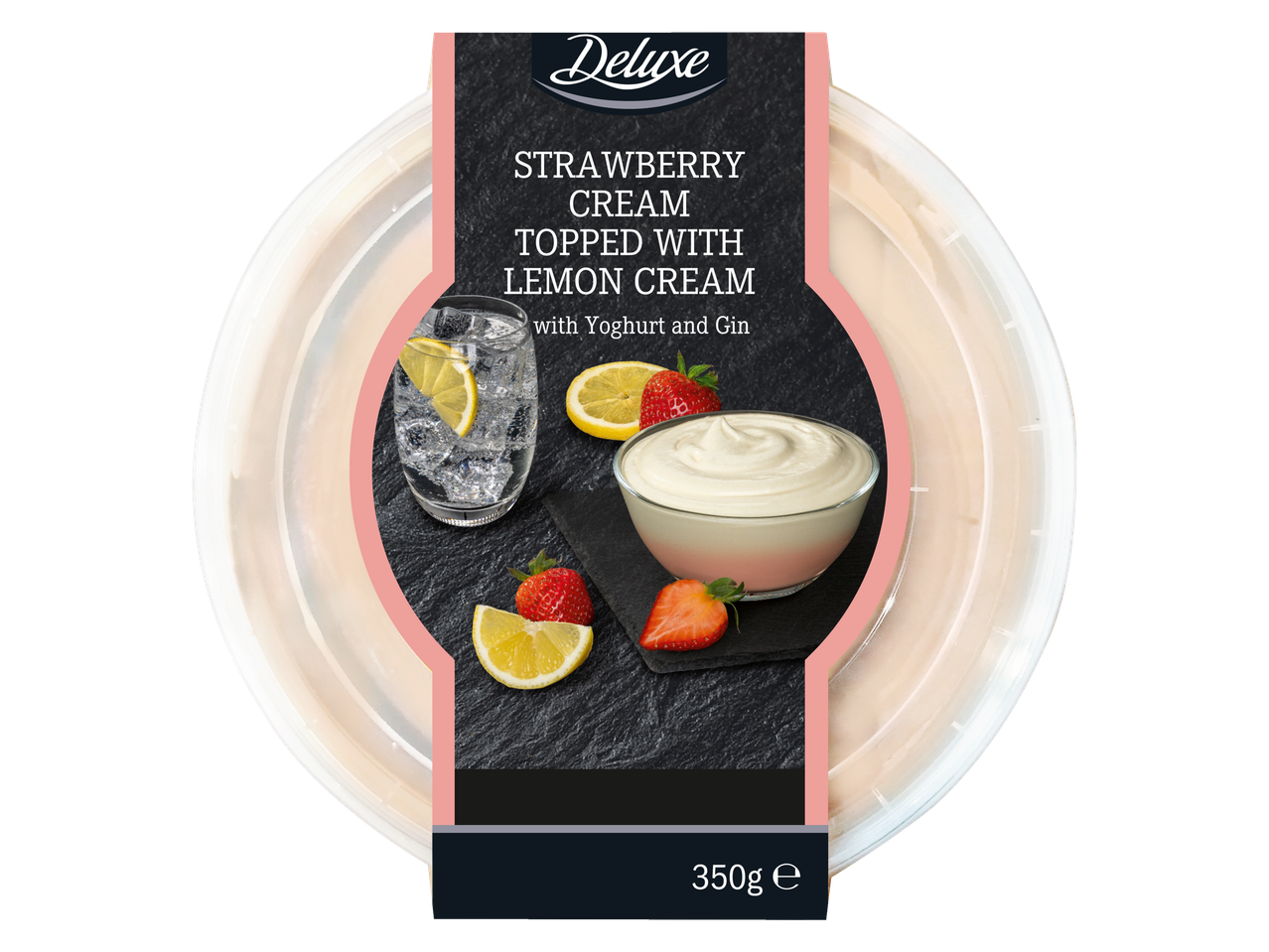 Cremă de căpșuni Deluxe, cu cremă de lămâie (350g)
