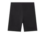 Black cycling shorts for women, made from a comfortable and stretchy fabric.