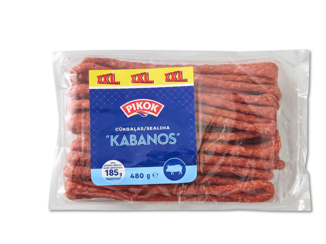 PIKOK Kabanos XXL desu iepakojums.