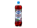Fles zwartebessenlimonade met 0% toegevoegde suiker.