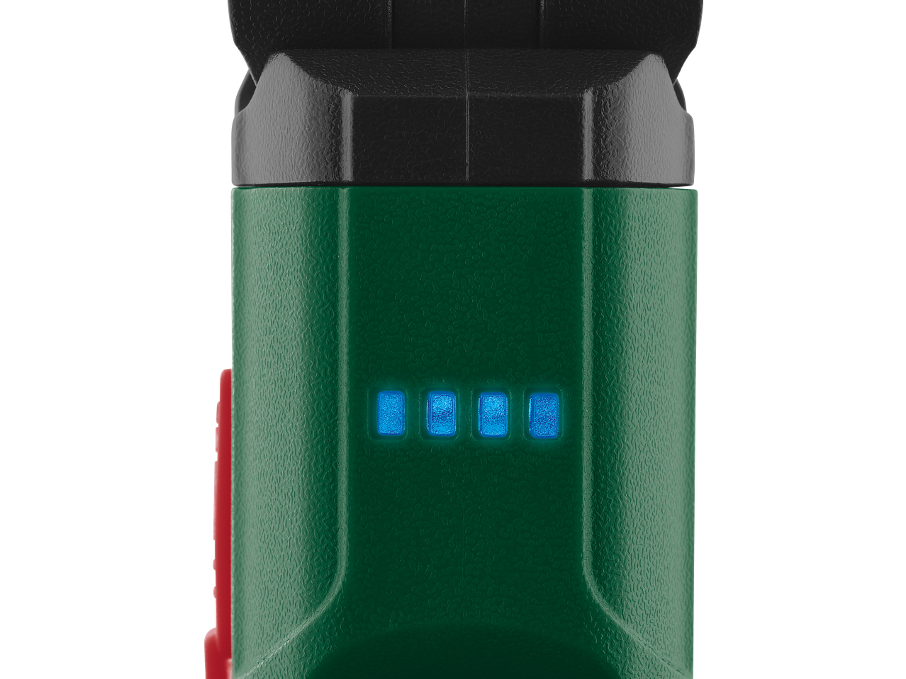 PARKSIDE επαναφορτιζόμενος φακός LED, κοντινό πλάνο της ένδειξης μπαταρίας