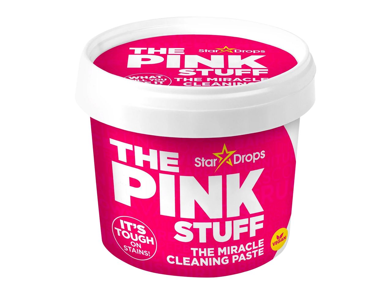 Μια συσκευασία καθαριστικής πάστας The Pink Stuff.