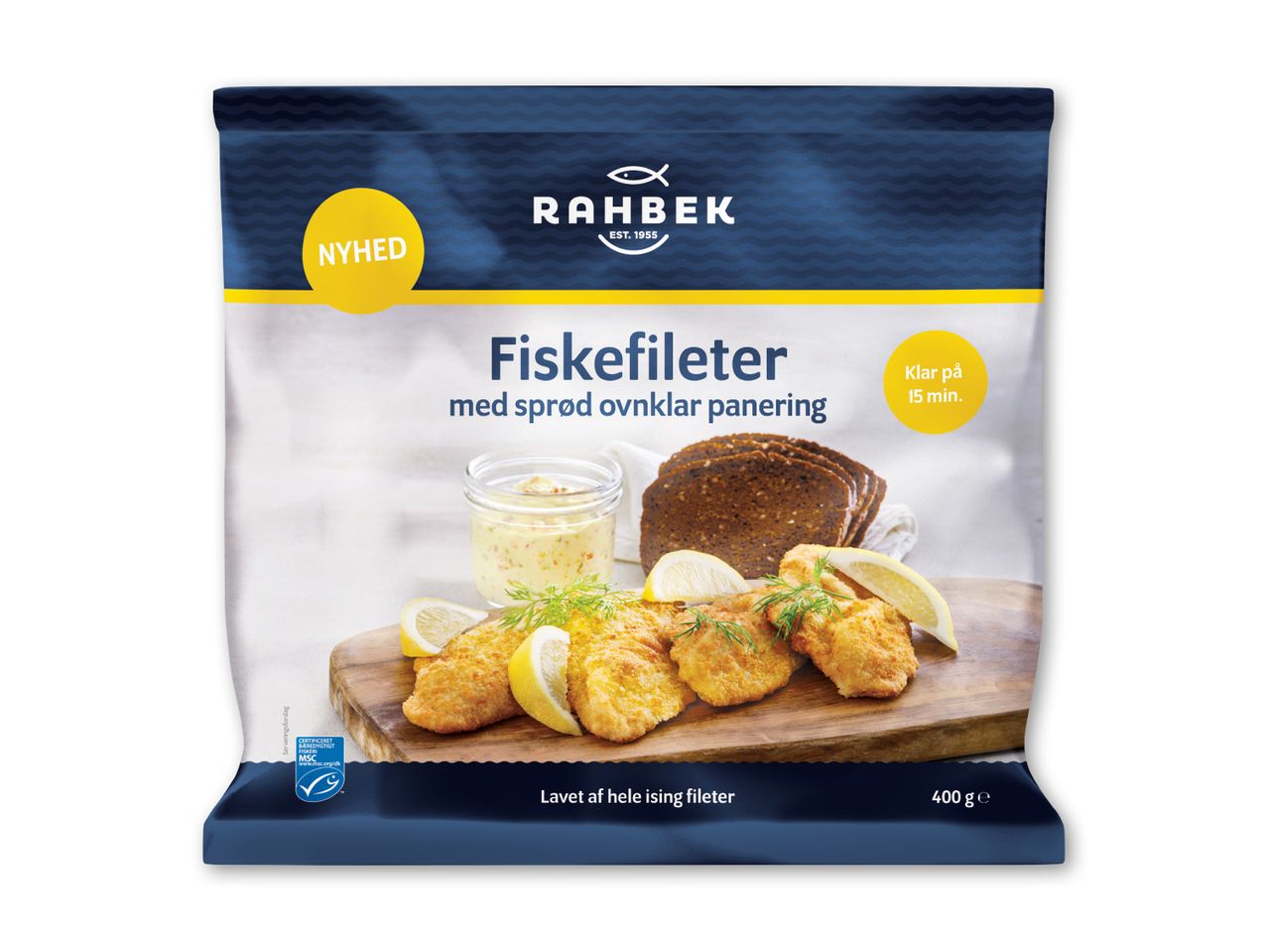 Fiskefileter med sprød ovnklar panering, klar på 15 minutter, 400g.