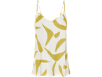 Camisola sem mangas com estampa abstrata mostarda.