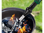 Parkside lighter and glowing coals in a barbecue.