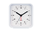 White square quartz alarm clock.