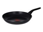 Black frying pan with a red heat indicator in the center