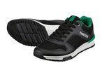 Et par sorte Parkside-sneakers med grønne og hvide detaljer.