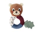 En sød bamse-rasle i bløde farver til babyer.