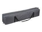 Grey rectangular carry bag with a zipper and black handles
