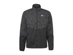 Men's black and grey athletic jacket with a subtle patterned upper section.