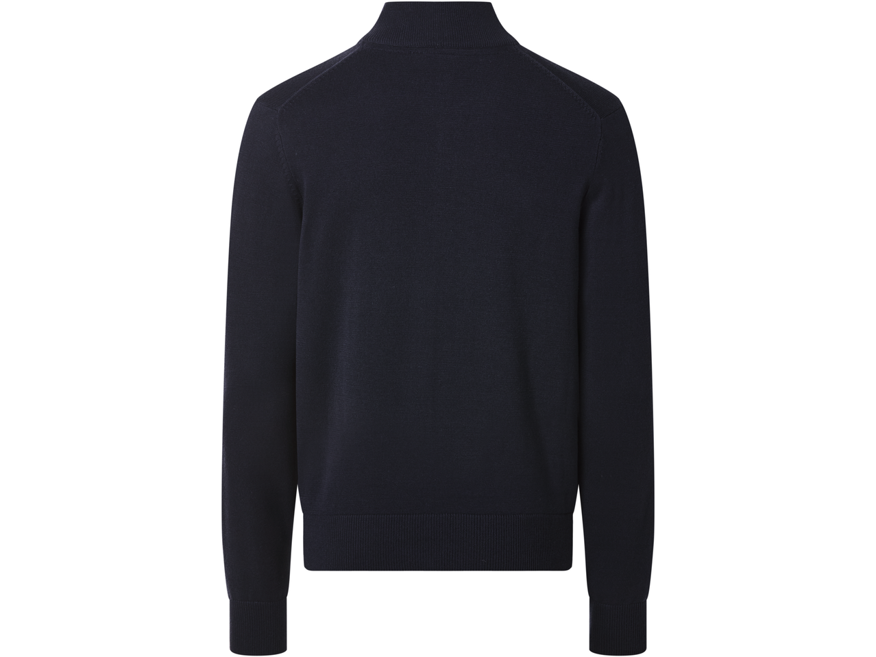 Пуловер в тъмносиньо, изглед отзад.