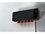 Chauffage mural Silvercrest® avec affichage numérique et rayons de chaleur orange.