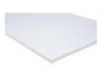 A blank white stretched canvas for painting, viewed from an angle.
