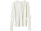 Дамска рипсена блуза Esmara® с дълъг ръкав в кремав цвят