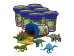 CRAZE Magic Slime komplekts ar dinozauriem, ieskaitot sešus traukus un sešas dinozauru figūriņas.