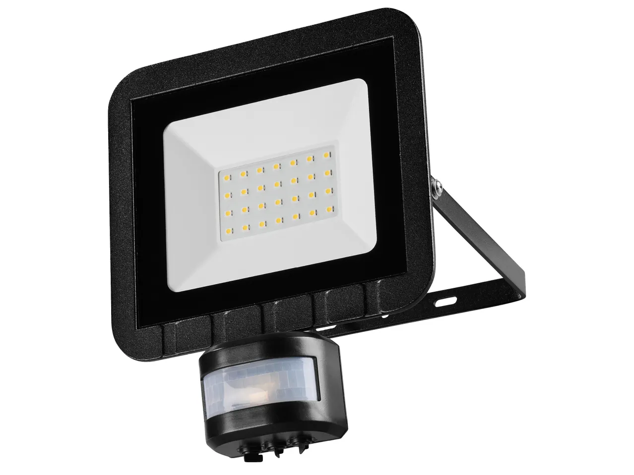 Външен LED прожектор Livarno Home с датчик за движение, черен.