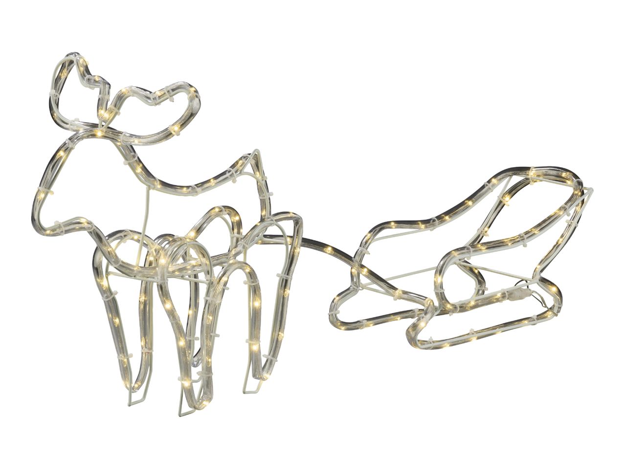 Light-up reindeer and sleigh Christmas decoration