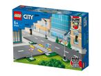 LEGO City Road Plates set with streetlights, traffic lights, and road signs.