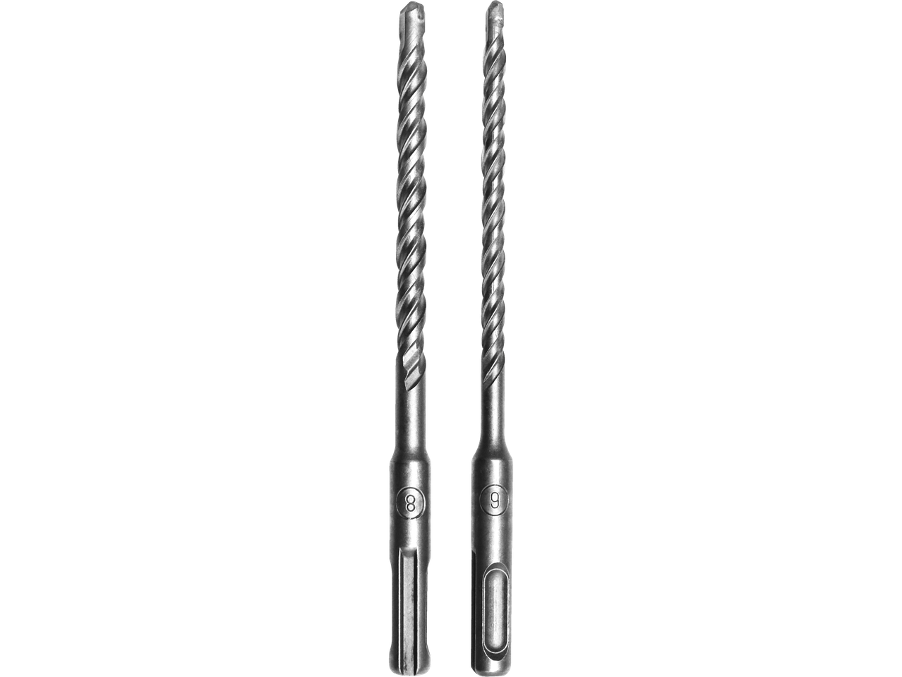 Две свредла Parkside Performance® за перфоратор, 8 мм и 9 мм.