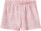 LUPILU dečiji šorts za pidžamu, roze sa printom cveća i srca.