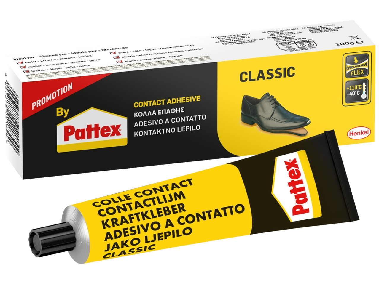 Pattex Classic επαφή κόλλα σε συσκευασία 100g.