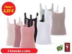 Set od 3 pamučne majice bez rukava u neutralnim bojama.