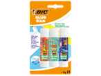 Three washable BIC glue sticks with cute animal designs.