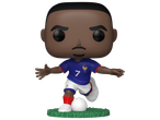 Figurine de joueur de football en maillot bleu avec le numéro 7, dribblant un ballon.