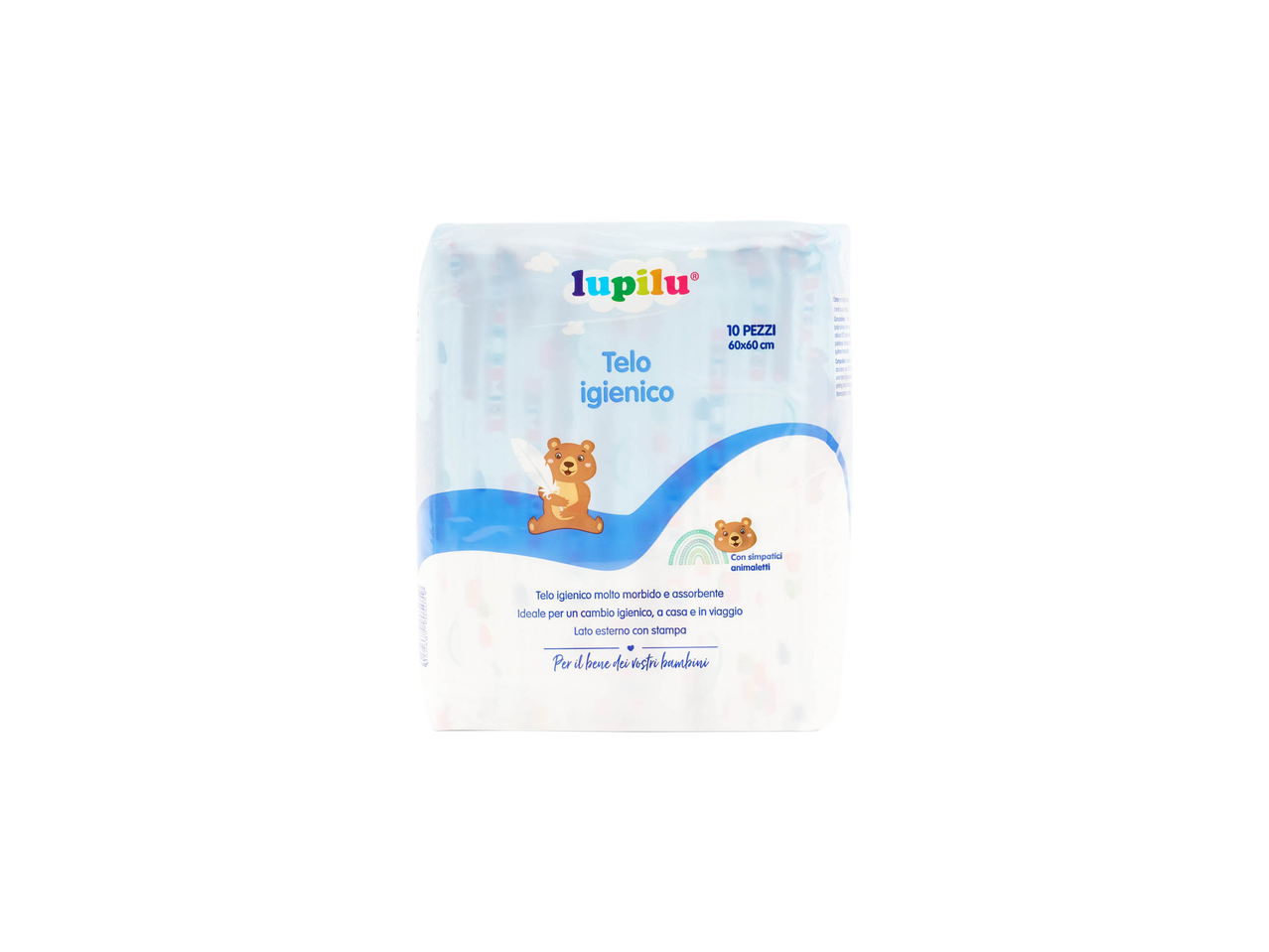 Lupilu hygienic changing mat with bear illustrations, 10 pieces, 60x60 cm.