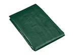Folded dark green tarpaulin with a woven texture