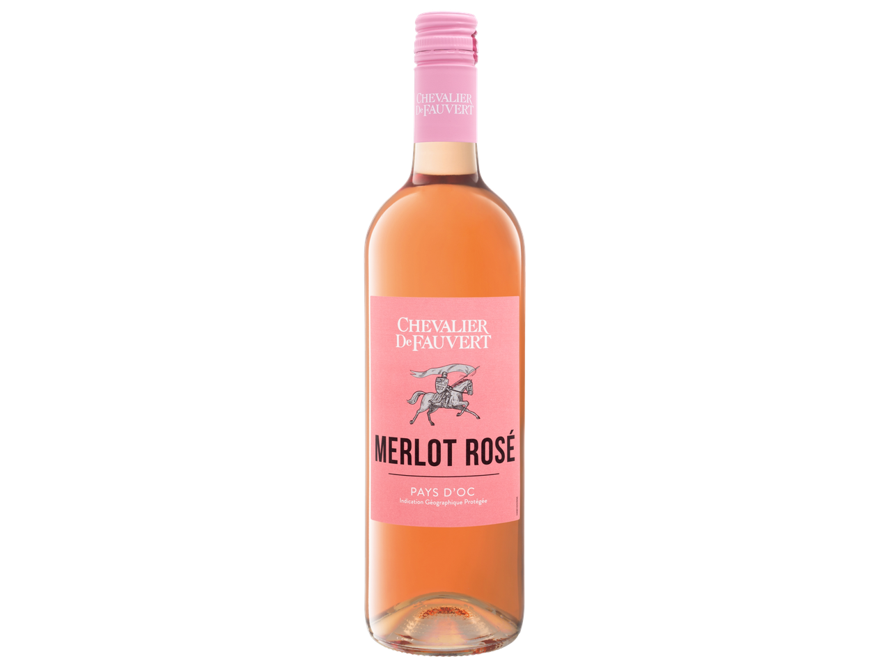 Chevalier De Fauvert Merlot Rosé wijnfles.