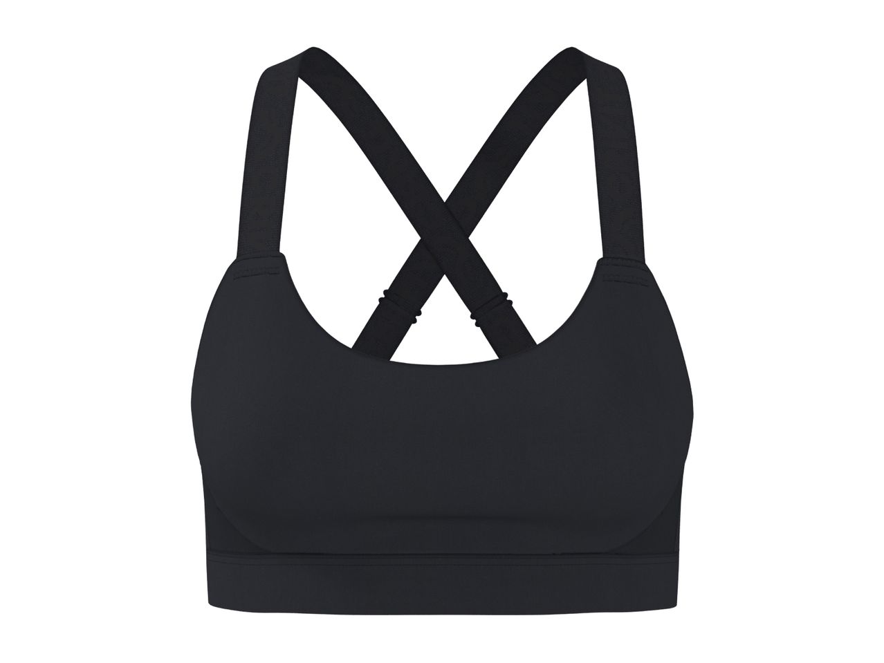 Black sports bra with criss-cross straps