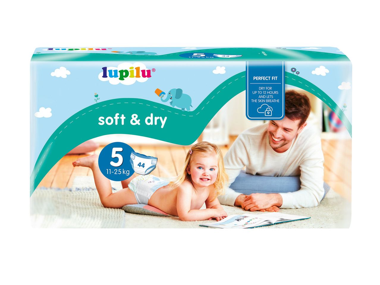 Lupilu soft & dry vystyklai, dydis 5 (11-25 kg).