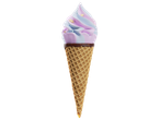 Gelatelli Softeis vanilli-maasika jäätis šokolaadi ja tähtedega vahvlikoonuses.