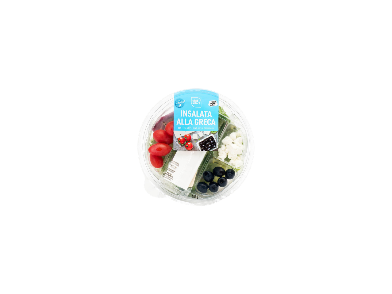 Piatto di feta, olive e pomodorini.